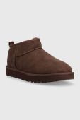 Шкіряні чоботи UGG W Classic Ultra Mini колір коричневий