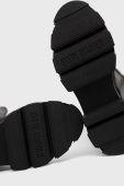 Шкіряні чоботи Steve Madden жіночі колір чорний на платформі Шкіряні чоботи Steve Madden жіночі колір чорний на платформі