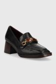 Шкіряні туфлі Tory Burch Perrine колір чорний каблук блок