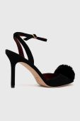 Замшеві туфлі Kate Spade Amour Pom колір чорний Замшеві туфлі Kate Spade Amour Pom колір чорний