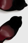 Замшеві туфлі Kate Spade Amour Pom колір чорний Замшеві туфлі Kate Spade Amour Pom колір чорний