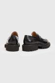Шкіряні мокасини AllSaints Lola Loafer жіночі колір чорний на платформі