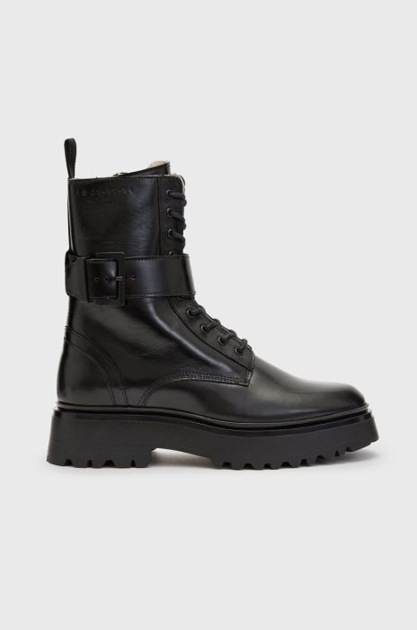 Шкіряні черевики AllSaints Onyx жіночі колір чорний на плоскому ходу