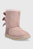 Дитячі замшеві чоботи UGG Bailey Bow Ii колір рожевий Дитячі замшеві чоботи UGG Bailey Bow Ii колір рожевий