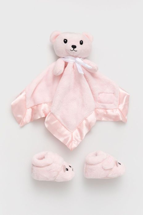Черевики для немовля UGG Bixbee And Lovey Bear Stuffie колір рожевий Черевики для немовля UGG Bixbee And Lovey Bear Stuffie колір рожевий