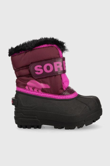 Дитячі чоботи Sorel Childrens Snow колір фіолетовий Дитячі чоботи Sorel Childrens Snow колір фіолетовий
