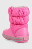 Дитячі чоботи Crocs Winter Puff Boot колір рожевий