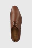 Шкіряні туфлі BOSS Lisbon Derb чоловічі колір коричневий