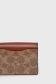 Шкіряний гаманець Coach колір коричневий Шкіряний гаманець Coach колір коричневий