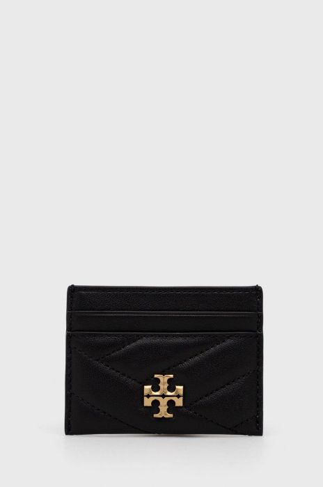 Шкіряний чохол на банківські карти Tory Burch жіночий колір чорний (2496495)