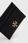 Шкіряний чохол на банківські карти Tory Burch жіночий колір чорний (2496495)