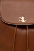 Шкіряний рюкзак Lauren Ralph Lauren жіночий колір коричневий малий однотонний