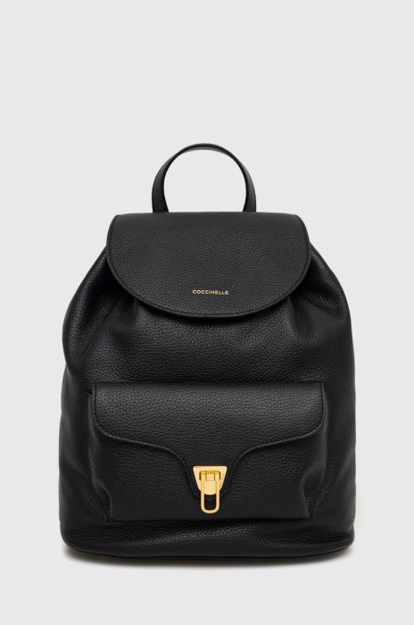 Шкіряний рюкзак Coccinelle жіночий колір чорний малий однотонний (2569460) Шкіряний рюкзак Coccinelle жіночий колір чорний малий однотонний (2569460)