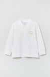 Дитячий бавовняний лонгслів OVS колір білий з аплікацією Дитячий бавовняний лонгслів OVS колір білий з аплікацією
