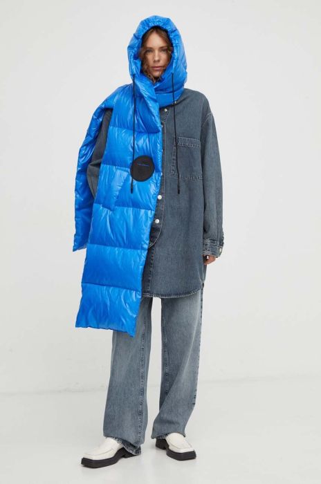 Пуховий шарф MMC STUDIO однотонний колір блакитний Пуховий шарф MMC STUDIO однотонний колір блакитний