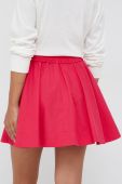 Бавовняна спідниця Sisley колір рожевий mini розкльошена