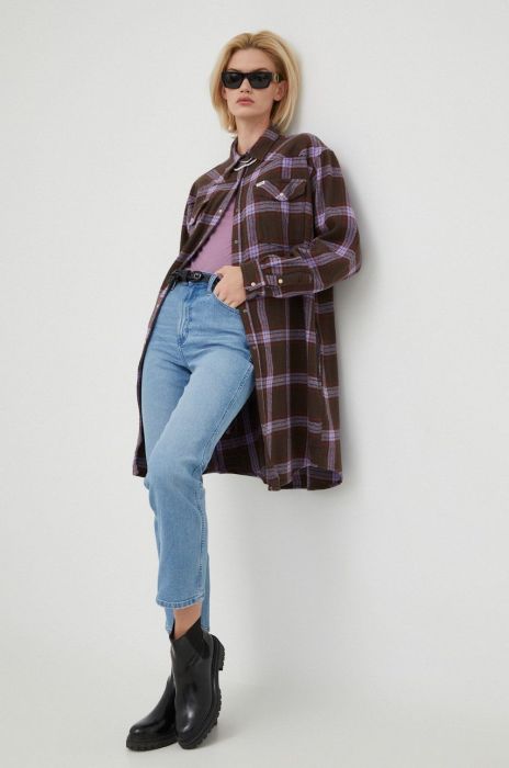 Джинси Wrangler Wild West Mauna жіночі висока посадка колір фіолетовий Джинси Wrangler Wild West Mauna жіночі висока посадка колір фіолетовий