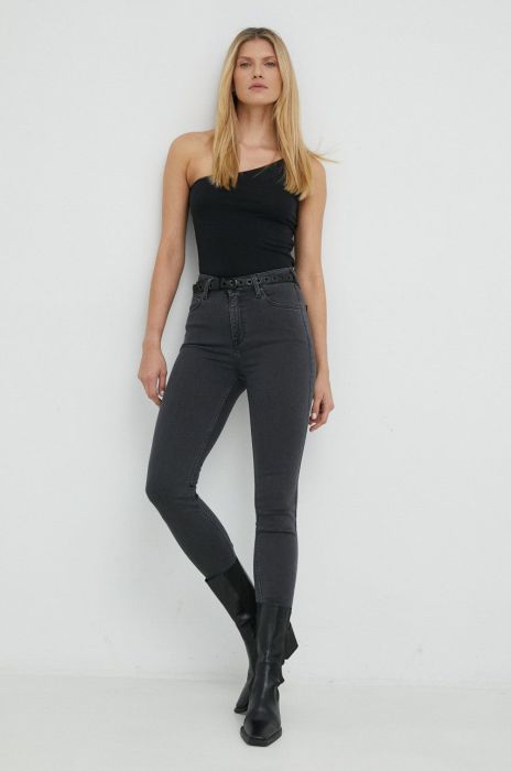 Джинси Lee Ivy Washed Ava жіночі висока посадка колір сірий Джинси Lee Ivy Washed Ava жіночі висока посадка колір сірий