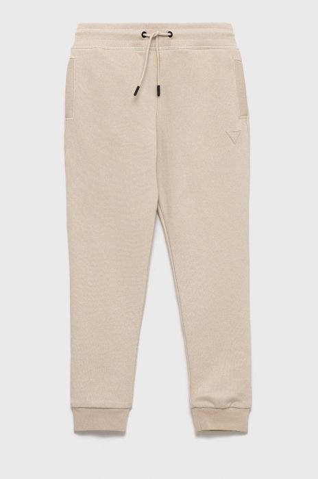 Дитячі спортивні штани Guess колір бежевий меланж Дитячі спортивні штани Guess колір бежевий меланж