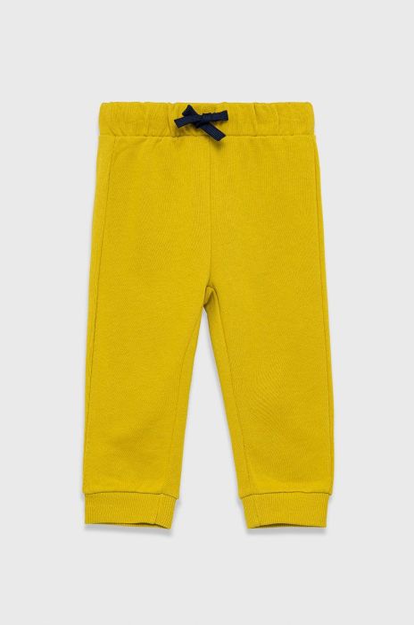 Дитячі бавовняні штани United Colors of Benetton колір зелений однотонні (2523122) Дитячі бавовняні штани United Colors of Benetton колір зелений однотонні (2523122)