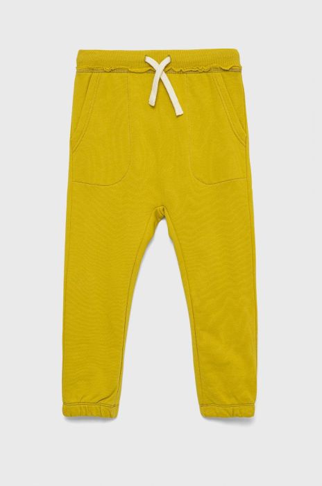 Дитячі бавовняні штани United Colors of Benetton колір зелений однотонні (2736959) Дитячі бавовняні штани United Colors of Benetton колір зелений однотонні (2736959)