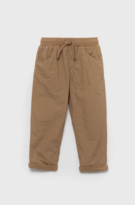 Дитячі бавовняні штани United Colors of Benetton колір коричневий однотонні (2647709) Дитячі бавовняні штани United Colors of Benetton колір коричневий однотонні (2647709)