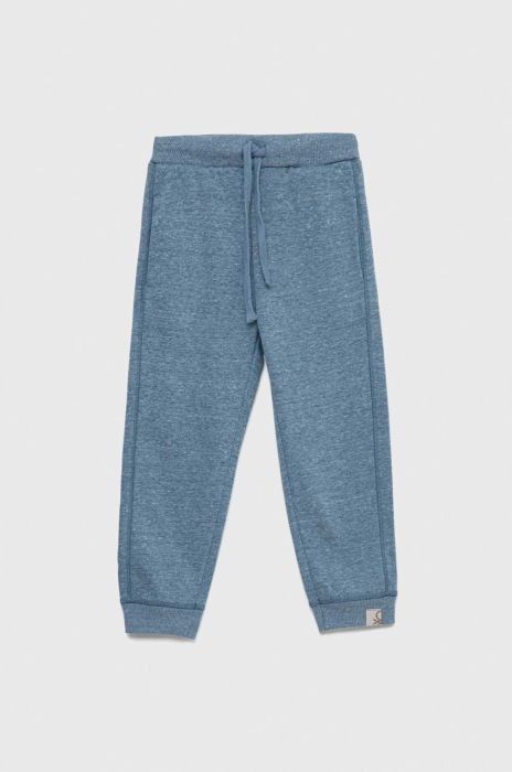 Дитячі спортивні штани United Colors of Benetton меланж колір блакитний Дитячі спортивні штани United Colors of Benetton меланж колір блакитний