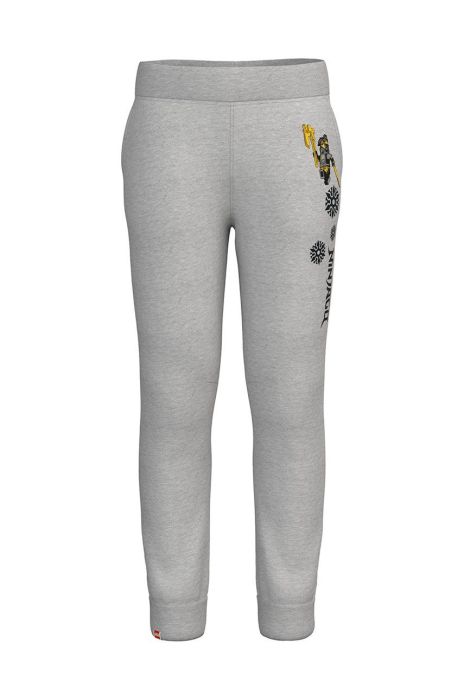 Дитячі бавовняні штани Lego Wear колір сірий з принтом Дитячі бавовняні штани Lego Wear колір сірий з принтом