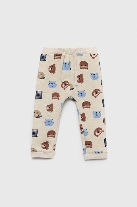 Дитячі спортивні штани Name it колір бежевий візерунок Дитячі спортивні штани Name it колір бежевий візерунок