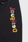 Дитячі спортивні штани Desigual колір чорний з аплікацією Дитячі спортивні штани Desigual колір чорний з аплікацією