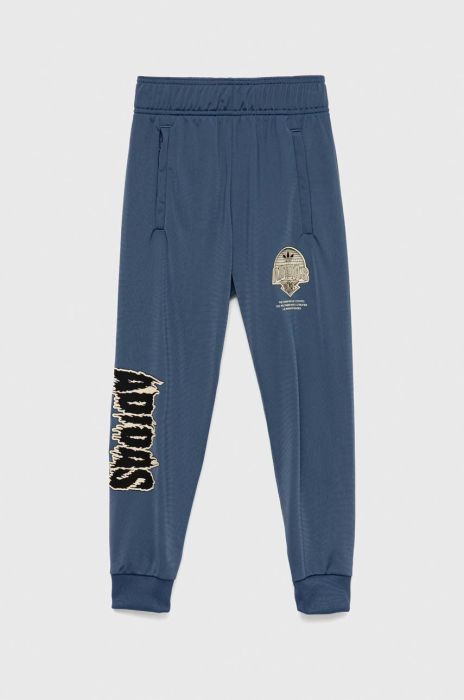 Дитячі спортивні штани adidas Originals з принтом колір блакитний