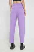 Штани Vila жіночі колір фіолетовий пряме висока посадка