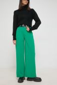 Штани JDY жіночі колір зелений широке висока посадка Штани JDY жіночі колір зелений широке висока посадка
