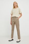 Штани G-Star Raw жіночі колір бежевий пряме висока посадка (2546577)