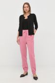 Бавовняні спортивні штани Weekend Max Mara жіночі колір рожевий однотонні