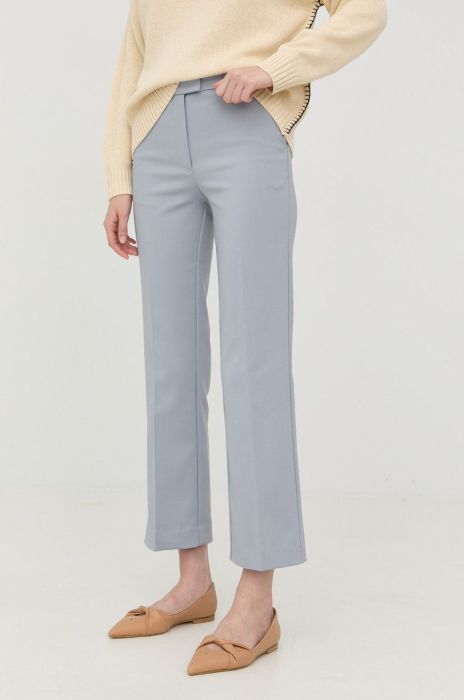 Штани Tiger Of Sweden жіночі пряме середня посадка колір блакитний Штани Tiger Of Sweden жіночі пряме середня посадка колір блакитний