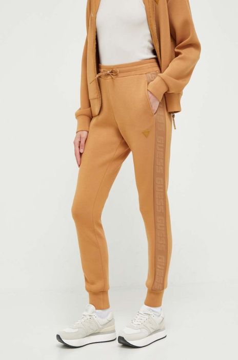 Спортивні штани Guess колір коричневий з принтом (3406818) Спортивні штани Guess колір коричневий з принтом (3406818)