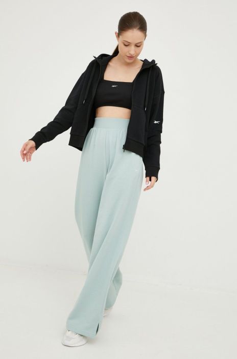 Спортивні штани Reebok Classic жіночі колір бірюзовий однотонні Спортивні штани Reebok Classic жіночі колір бірюзовий однотонні