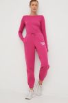 Спортивні штани Reebok жіночі колір рожевий з принтом Спортивні штани Reebok жіночі колір рожевий з принтом
