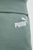 Штани Puma жіночі колір зелений однотонні Штани Puma жіночі колір зелений однотонні