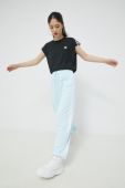 Бавовняні спортивні штани adidas Originals жіночі однотонні HM2144-ALMBLU колір блакитний