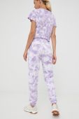 Бавовняні спортивні штани Guess жіночі колір фіолетовий візерунок Бавовняні спортивні штани Guess жіночі колір фіолетовий візерунок