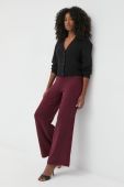 Штани з домішкою вовни Guess жіночі колір бордовий пряме висока посадка Штани з домішкою вовни Guess жіночі колір бордовий пряме висока посадка