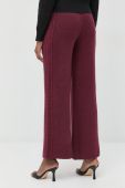 Штани з домішкою вовни Guess жіночі колір бордовий пряме висока посадка Штани з домішкою вовни Guess жіночі колір бордовий пряме висока посадка