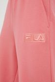 Спортивні штани Fila жіночі колір помаранчевий з аплікацією Спортивні штани Fila жіночі колір помаранчевий з аплікацією