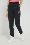 Штани Fila жіночі колір чорний однотонні Штани Fila жіночі колір чорний однотонні