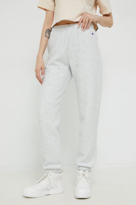 Спортивні штани Champion жіночі колір сірий з аплікацією Спортивні штани Champion жіночі колір сірий з аплікацією