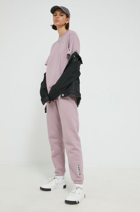 Штани Champion жіночі колір фіолетовий однотонні Штани Champion жіночі колір фіолетовий однотонні