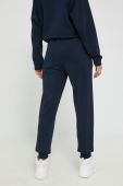 Бавовняні спортивні штани HUGO жіночі колір синій однотонні Бавовняні спортивні штани HUGO жіночі колір синій однотонні