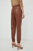 Штани BOSS жіночі колір коричневий висока посадка